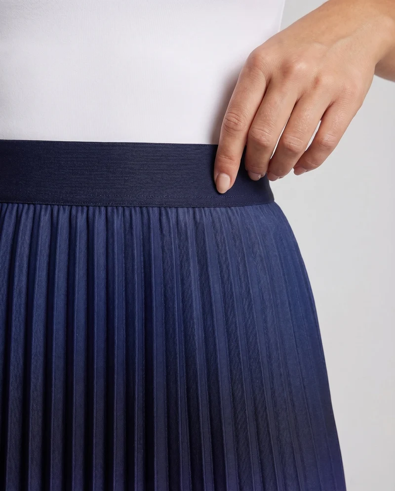 Damen Elegante Akkordeonplissee Plissee Maxi-Faltenrock