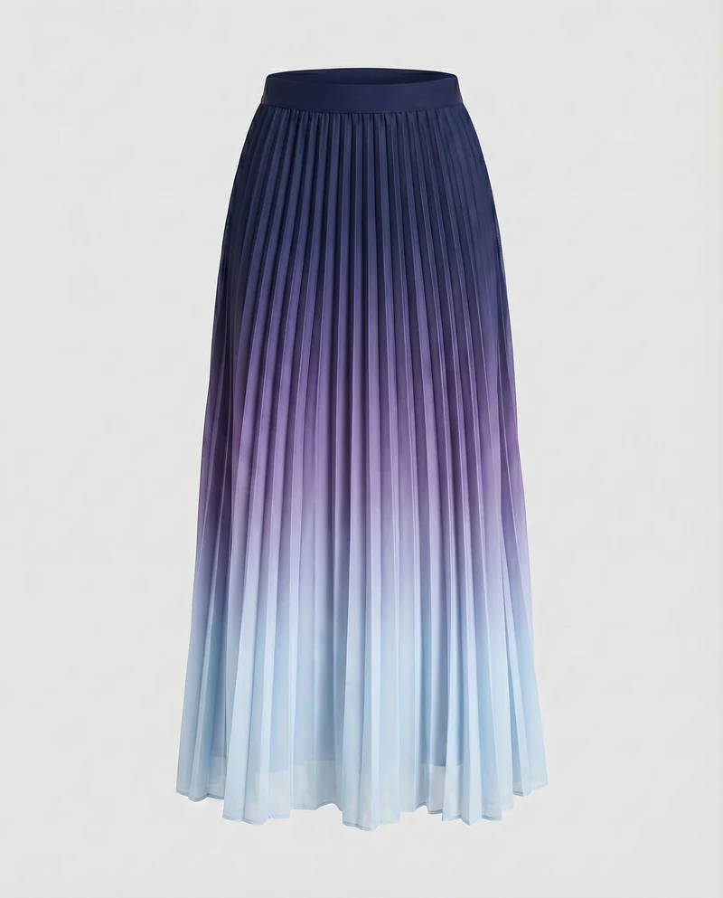 Damen Elegante Akkordeonplissee Plissee Maxi-Faltenrock
