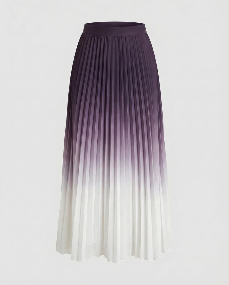 Damen Elegante Akkordeonplissee Plissee Maxi-Faltenrock
