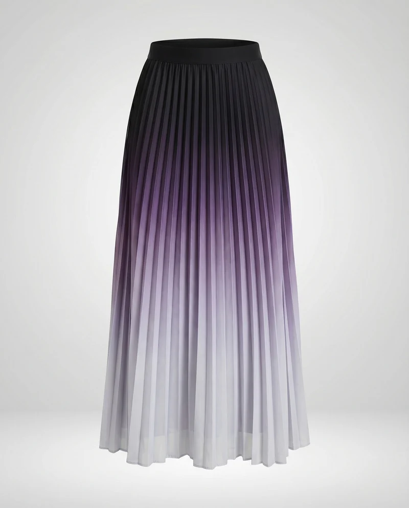 Damen Elegante Akkordeonplissee Plissee Maxi-Faltenrock