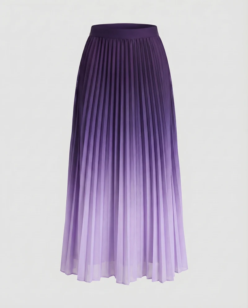 Damen Elegante Akkordeonplissee Plissee Maxi-Faltenrock