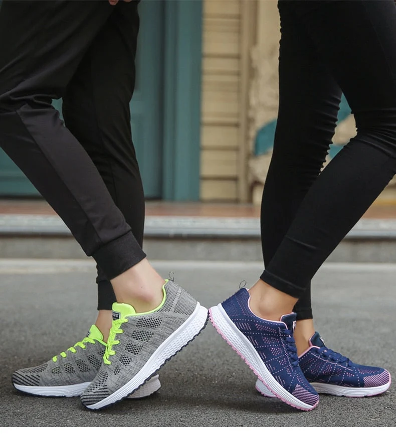 Damen Komfort-Sneaker mit Mesh-Obermaterial und Schnürung