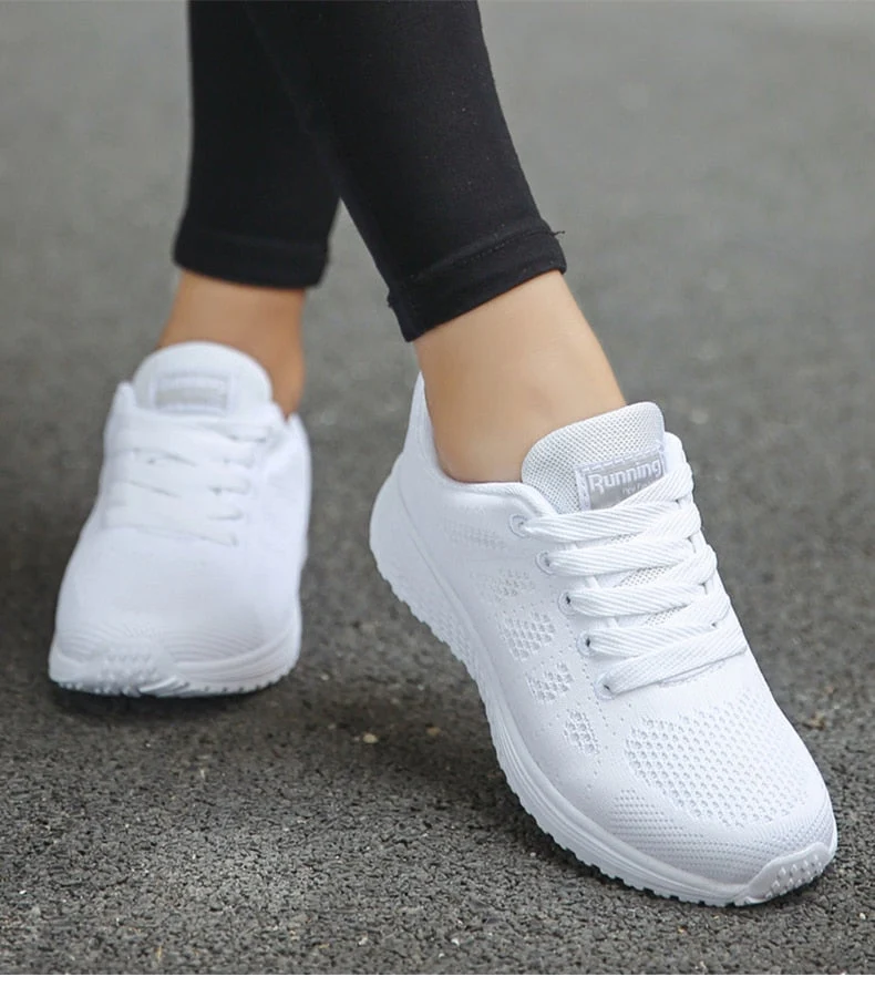 Damen Komfort-Sneaker mit Mesh-Obermaterial und Schnürung