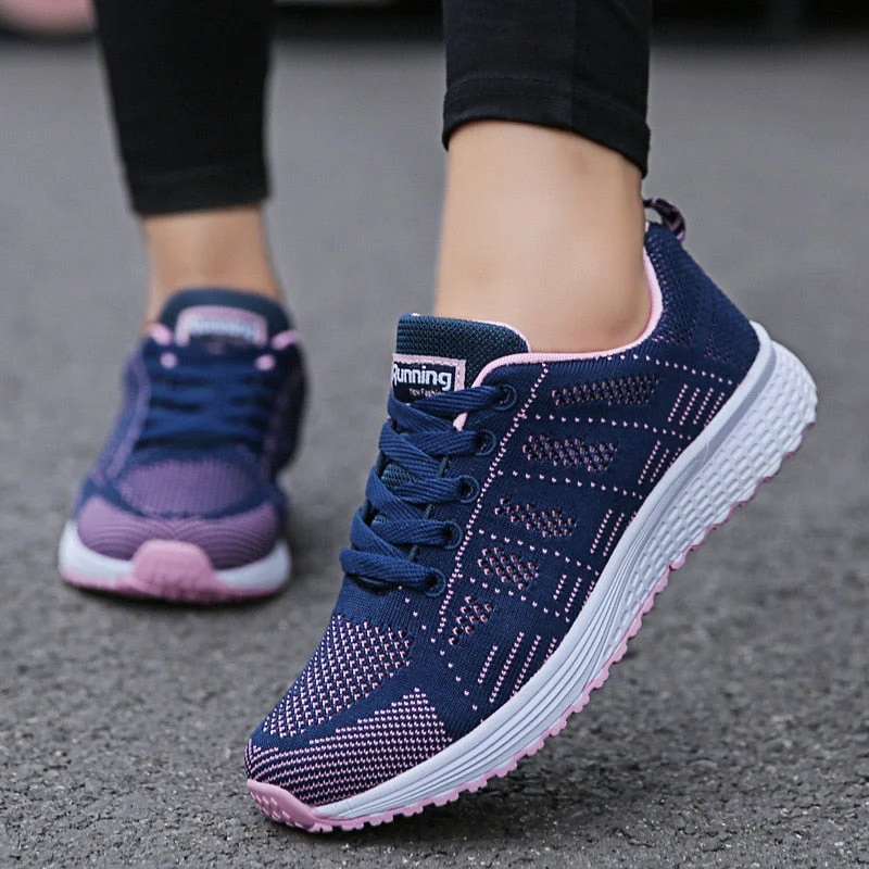 Damen Komfort-Sneaker mit Mesh-Obermaterial und Schnürung
