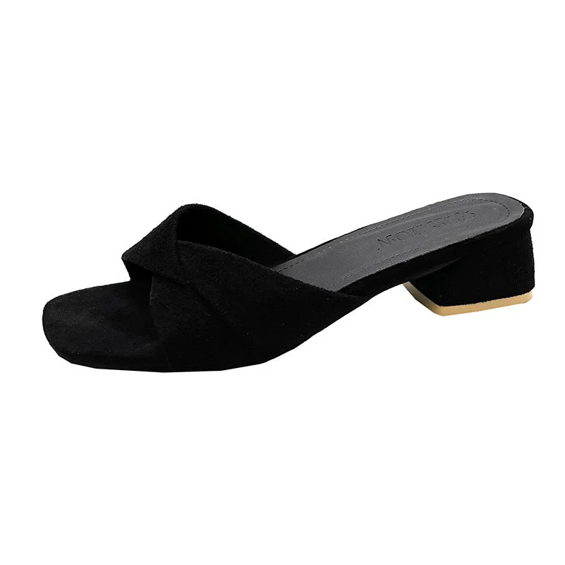 Damen Mules mit verschnörkeltem Design und bequemem Blockabsatz