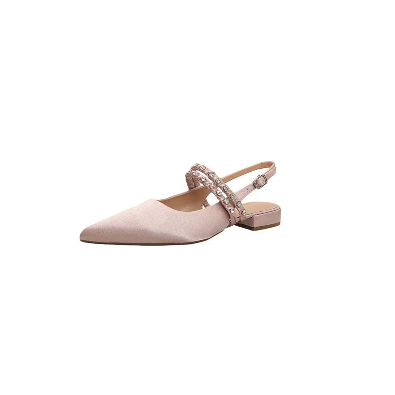 Damen elegante Slingback Ballerinas mit zierlichem Schmuckdetail