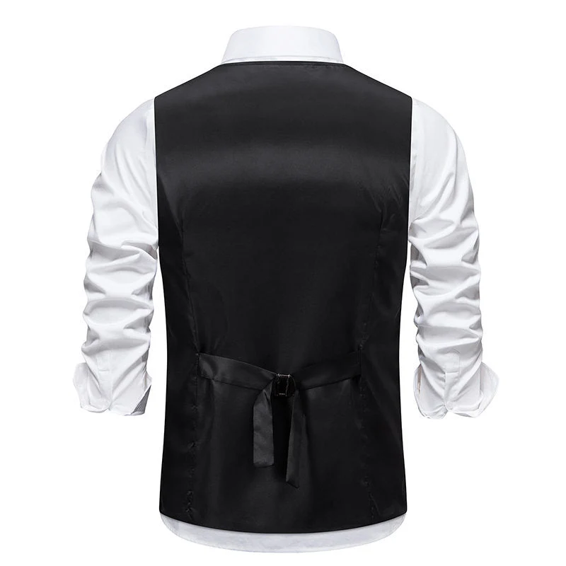 Herren elegante Anzugweste mit feinen Details und praktischen Taschen