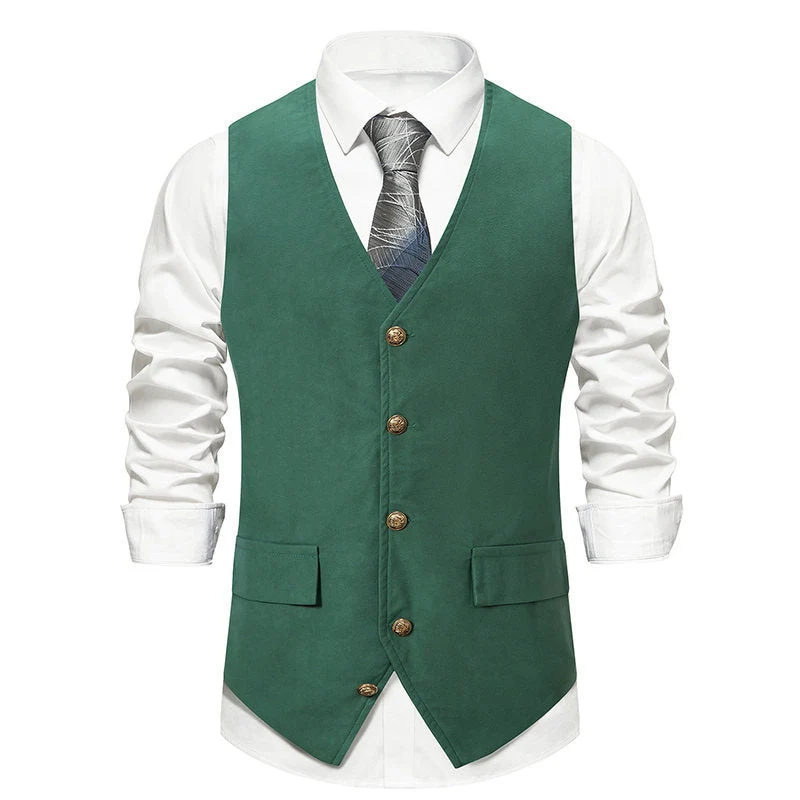 Herren elegante Anzugweste mit feinen Details und praktischen Taschen