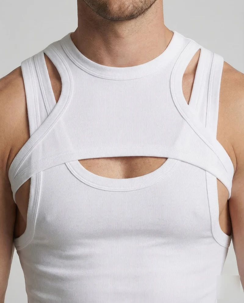 Herren Crop Top Ripp