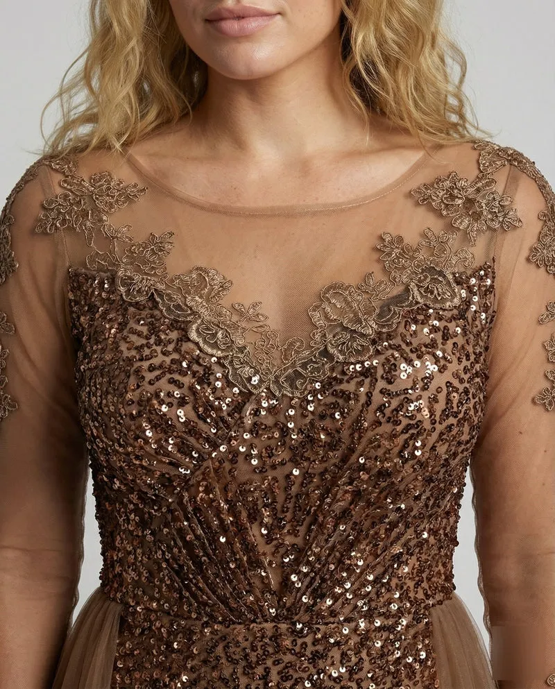 Damen Elegante Spitzenapplikation Meerjungfrauen-Abendkleid - Arvani