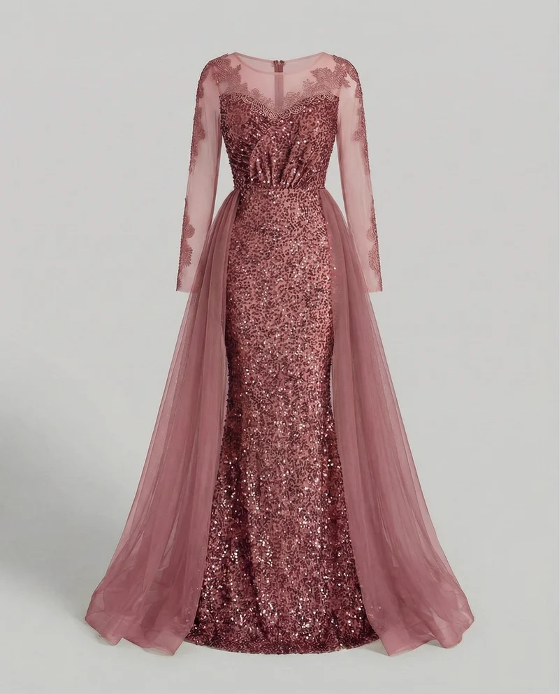 Damen Elegante Spitzenapplikation Meerjungfrauen-Abendkleid - Arvani