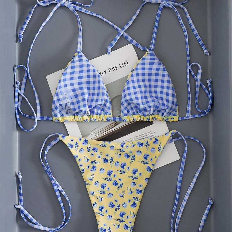 Damen Triangel-Bikini mit verspieltem Blütenmuster Nord Taschen