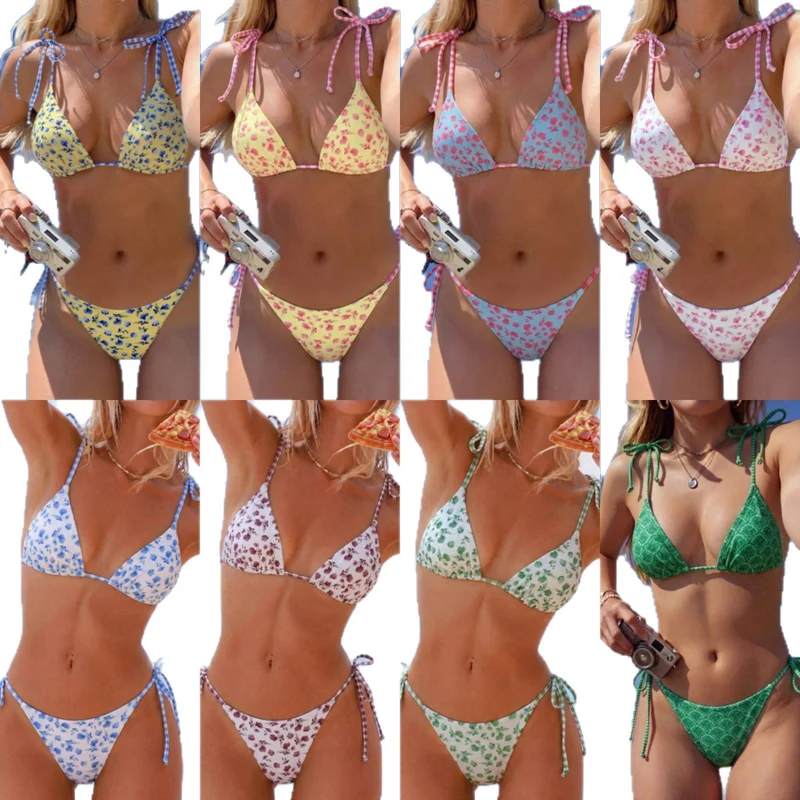 Damen Triangel-Bikini mit verspieltem Blütenmuster Nord Taschen