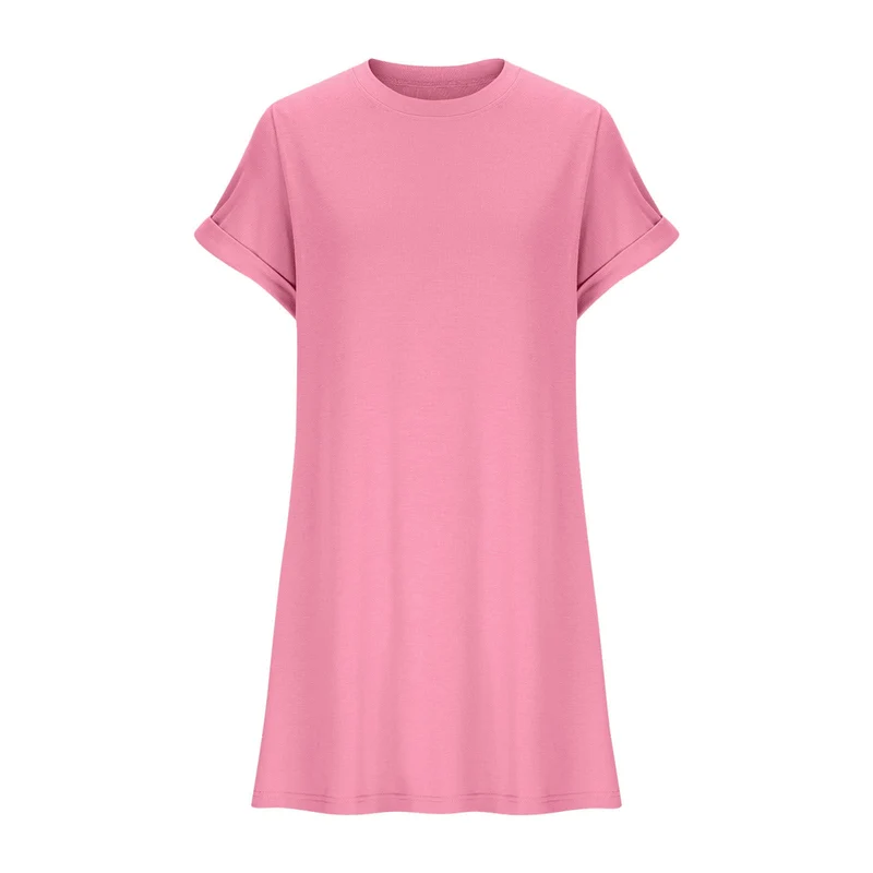 Damen lässiges T-Shirt Kleid mit praktischen Taschen