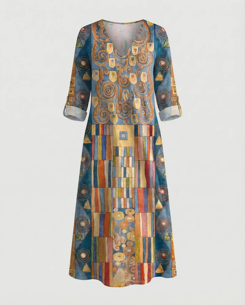 Boho Maxikleid Sommer Damen Taschen