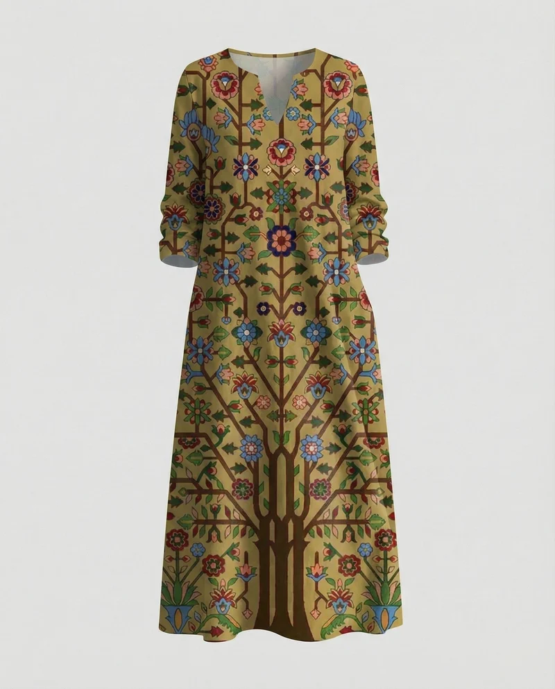 Boho Maxikleid Sommer Damen Taschen