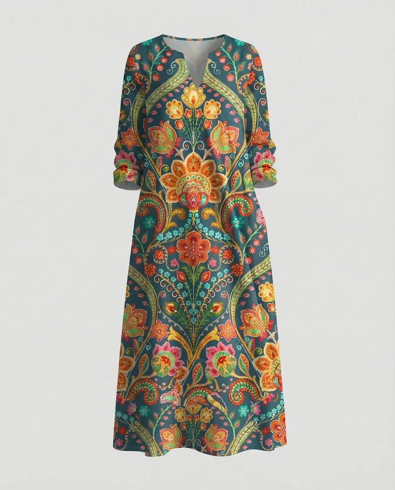 Boho Maxikleid Sommer Damen Taschen