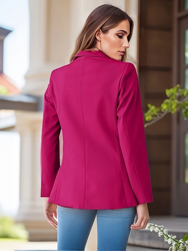 Stilvolle Herbst Klassische Business Blazer mit Seitentaschen für Frauen