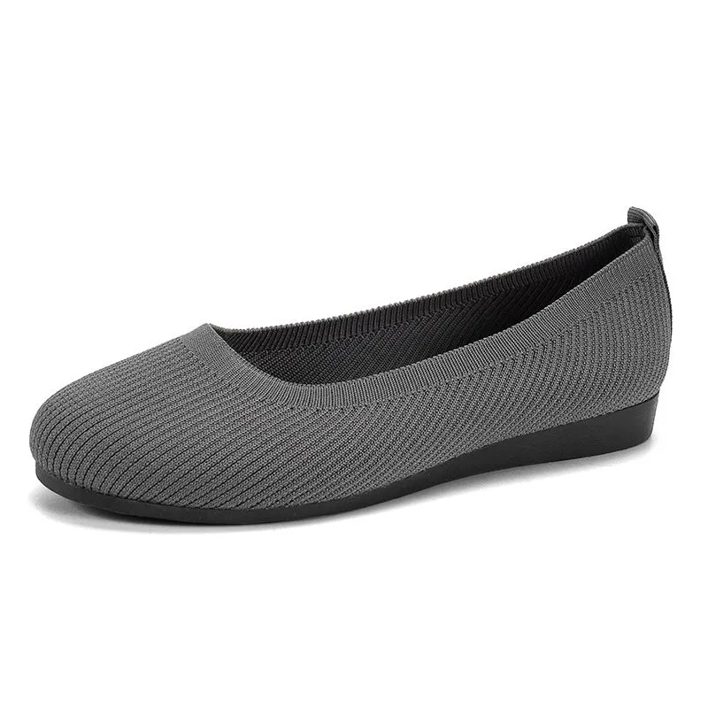 Damen Strick-Ballerinas mit elastischem Sitz