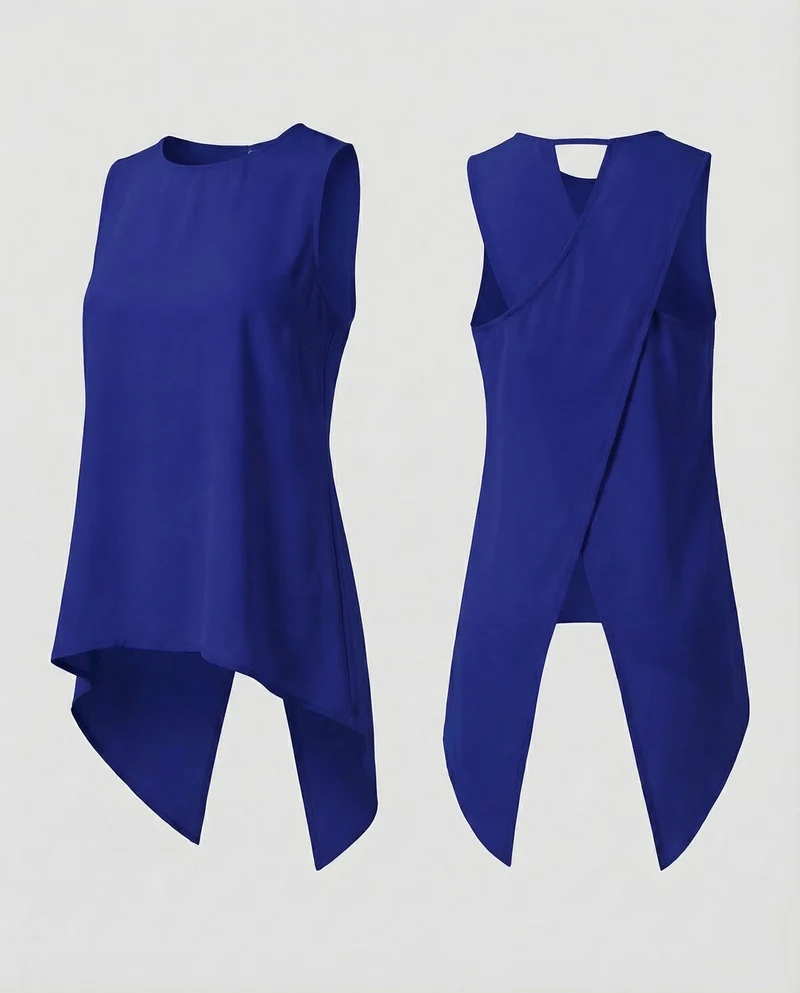 Damen Ärmelloses Longtop Rückenschlitz