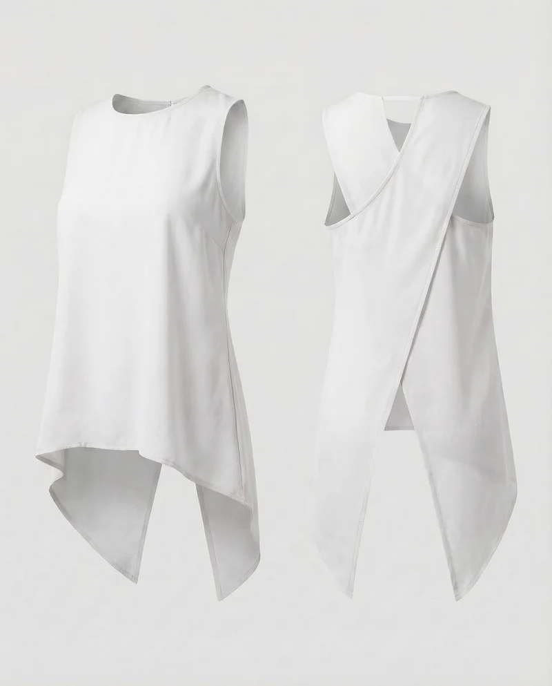 Damen Ärmelloses Longtop Rückenschlitz