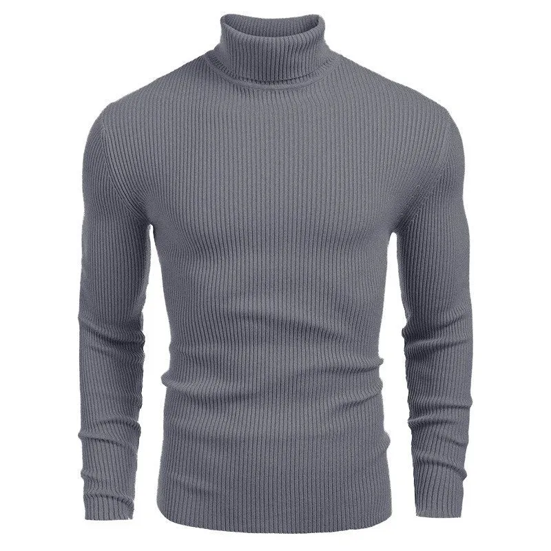 Herren Rollkragenpullover aus feinem Rippstrickmaterial