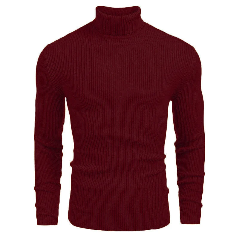 Herren Rollkragenpullover aus feinem Rippstrickmaterial
