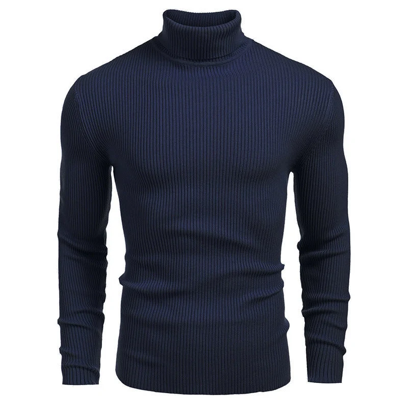 Herren Rollkragenpullover aus feinem Rippstrickmaterial