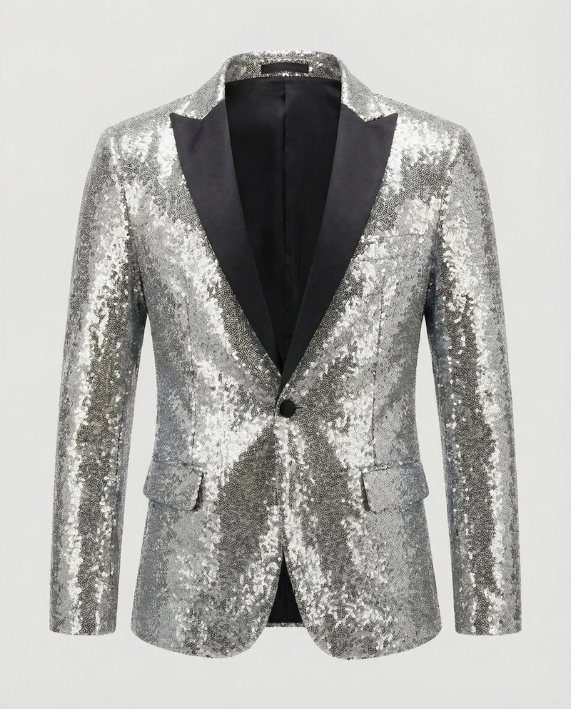 Glänzender Herren Pailletten Blazer