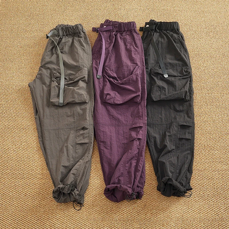 Damen Cargo-Hose mit elastischem Bund und multifunktionalen Taschen