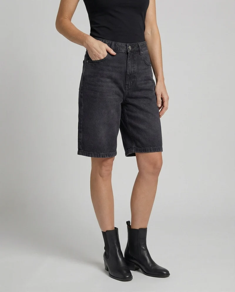 Damen Denim Bermuda Knielang