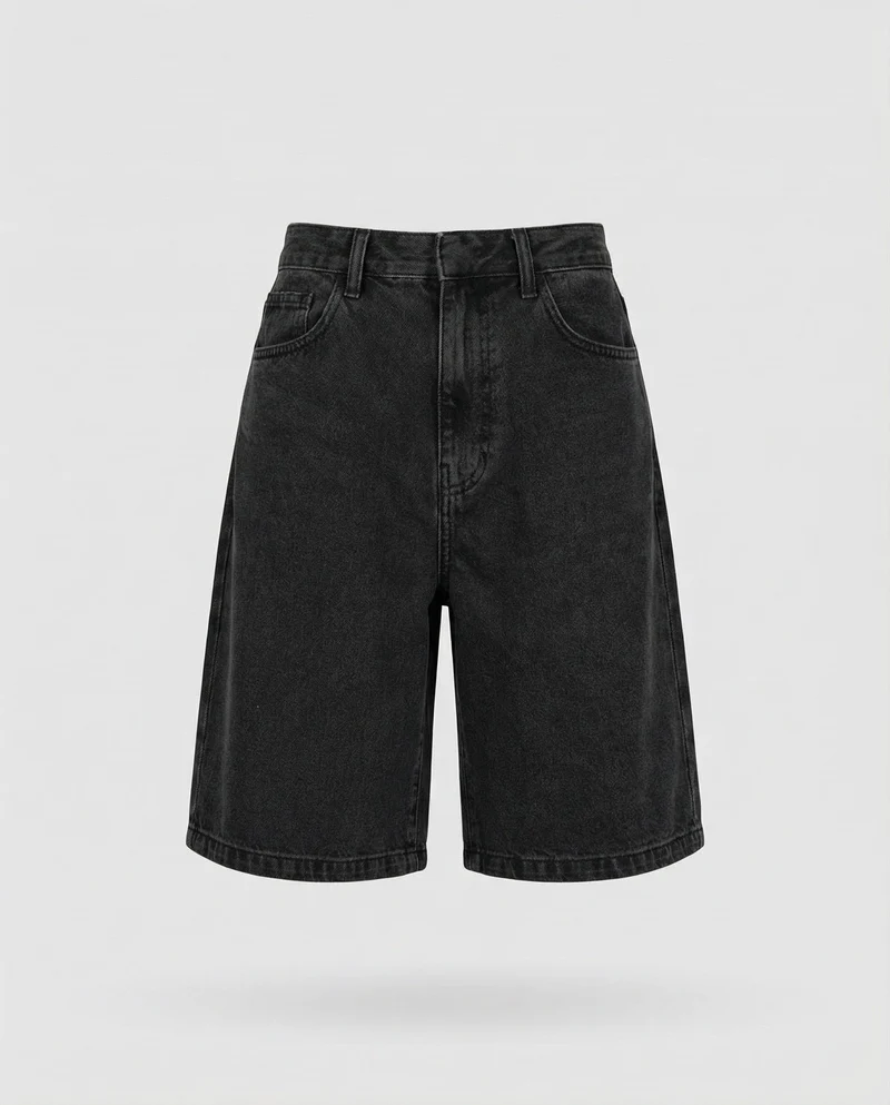 Damen Denim Bermuda Knielang