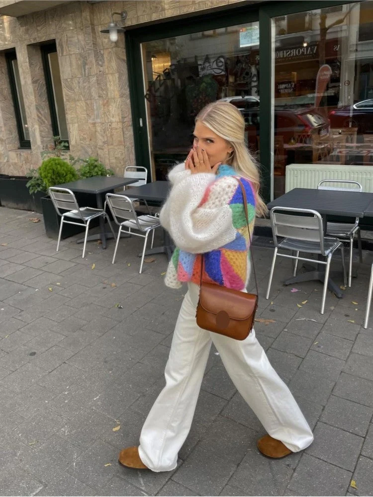 Mehrfarbiger Cardigan für Frauen