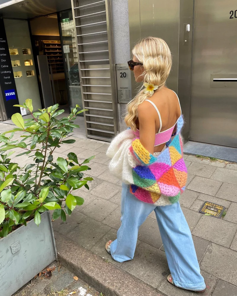 Mehrfarbiger Cardigan für Frauen