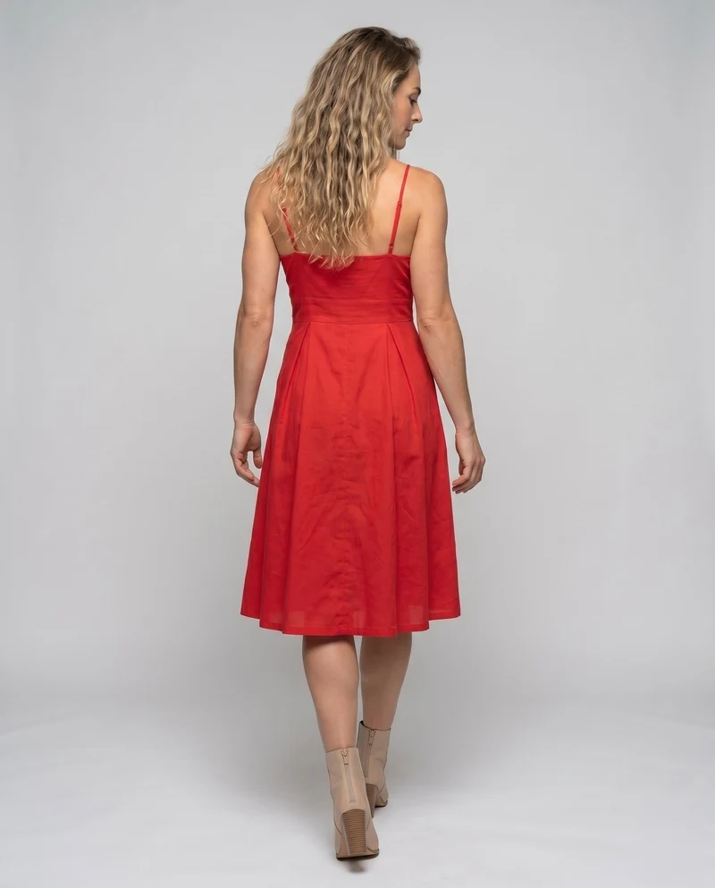Damen Sommerliches Kleid mit raffiniertem Cut-Out und verspieltem Knoten