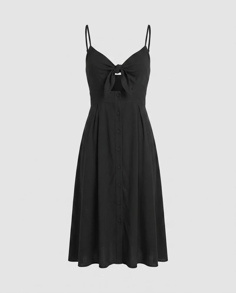 Damen Sommerliches Kleid mit raffiniertem Cut-Out und verspieltem Knoten