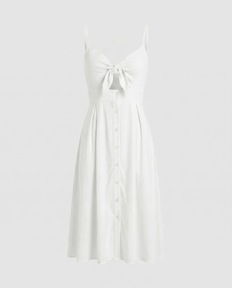 Damen Sommerliches Kleid mit raffiniertem Cut-Out und verspieltem Knoten