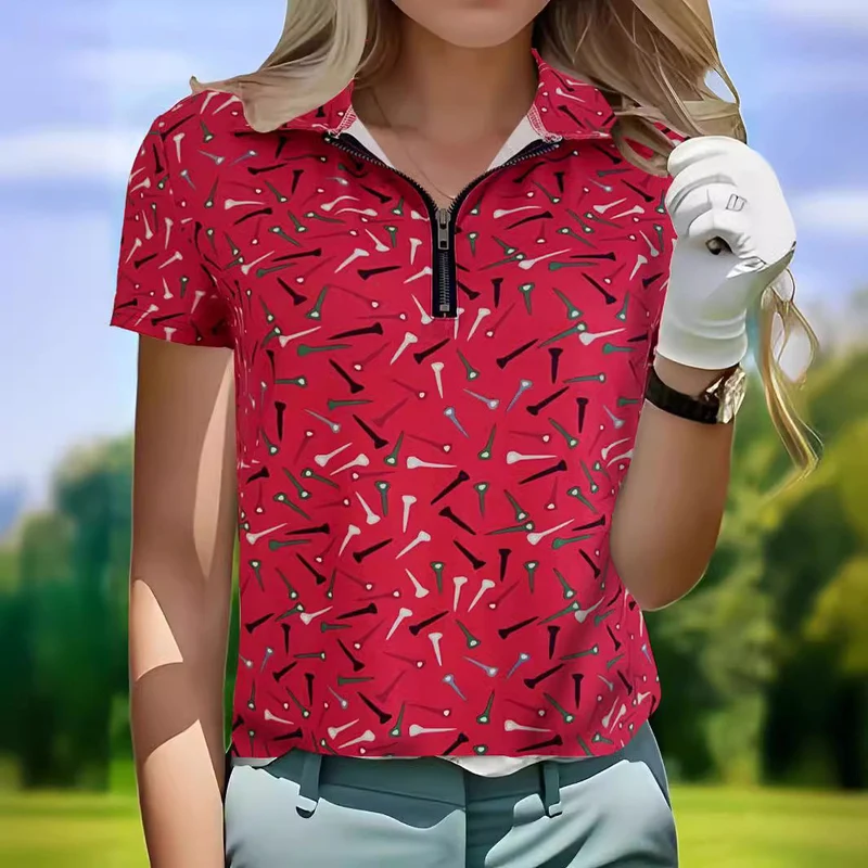 Damen Golfpolo mit modernem Reißverschluss und lNord Taschenhaftem Design