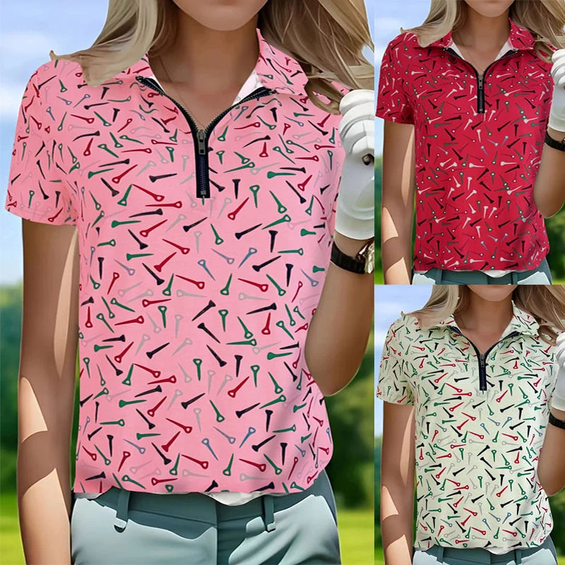 Damen Golfpolo mit modernem Reißverschluss und lNord Taschenhaftem Design