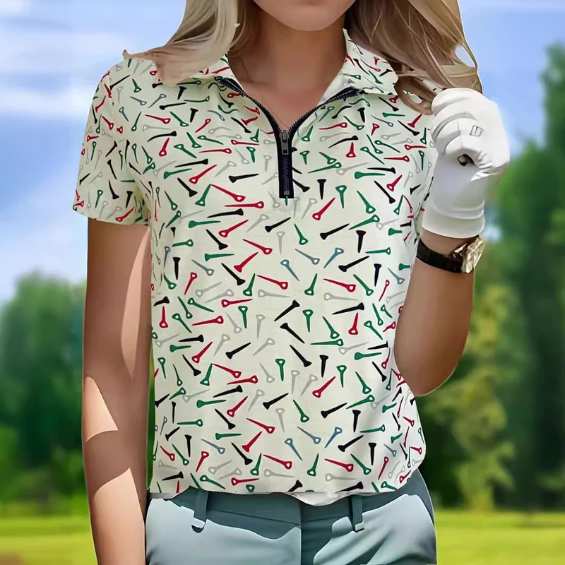 Damen Golfpolo mit modernem Reißverschluss und lNord Taschenhaftem Design