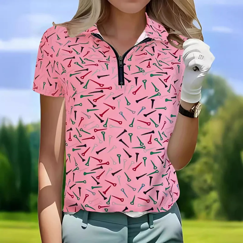 Damen Golfpolo mit modernem Reißverschluss und lNord Taschenhaftem Design