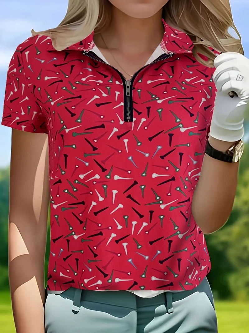 Damen Golfpolo mit modernem Reißverschluss und lNord Taschenhaftem Design