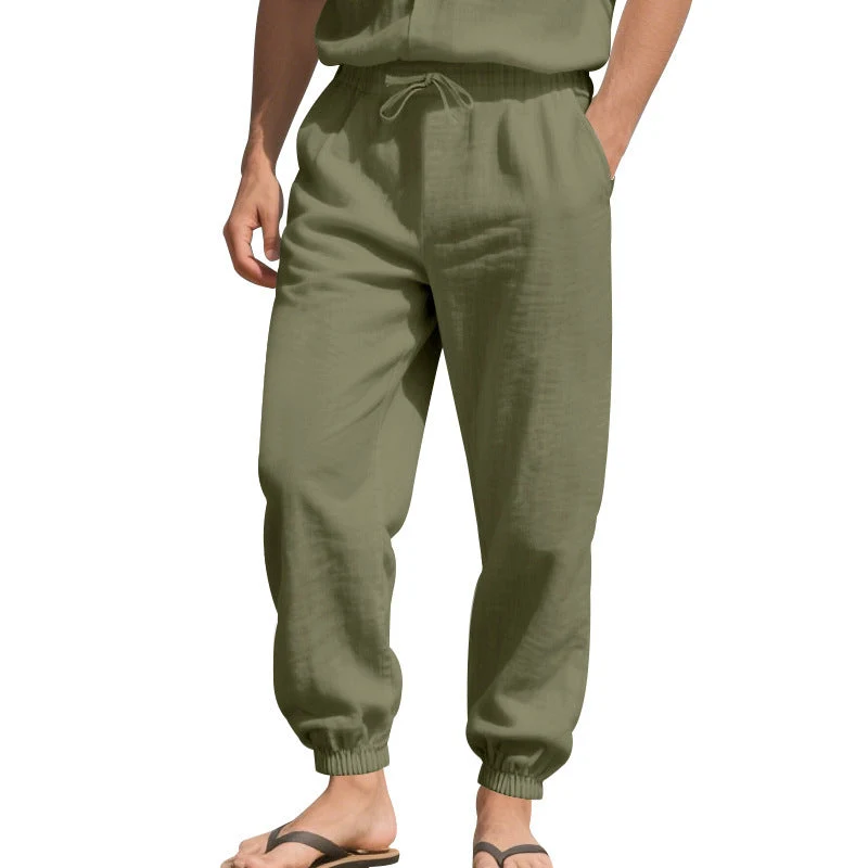 Herren Leichte Haremshose aus atmungsaktivem Material mit seitlichen Taschen