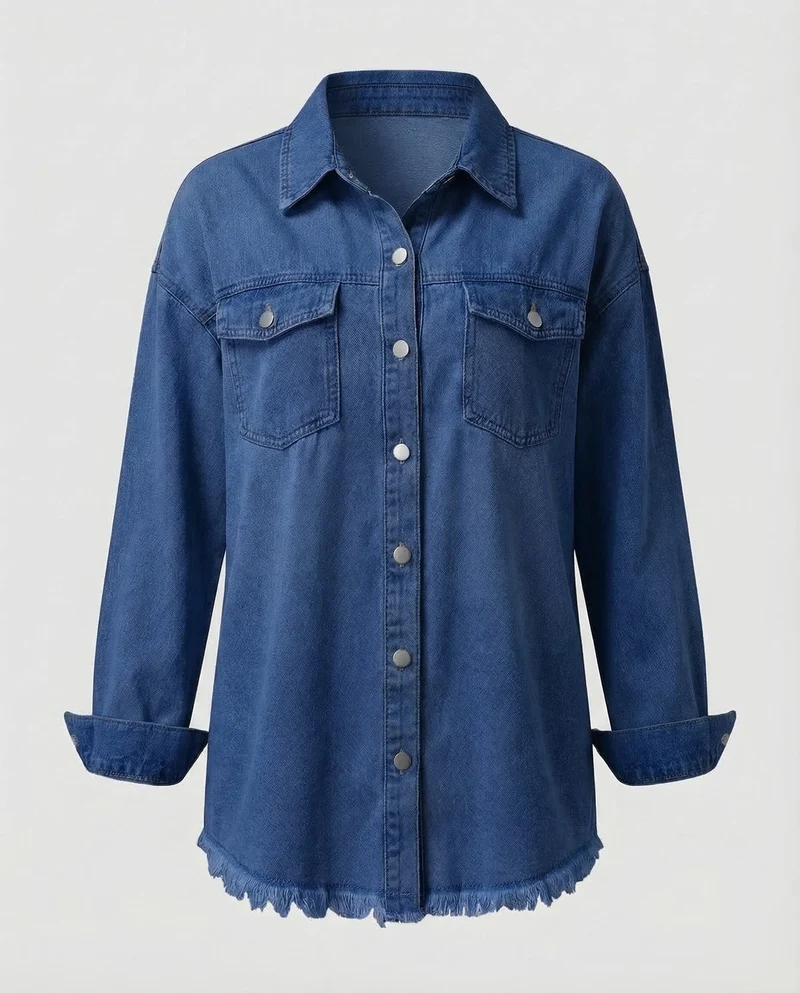 Damen Jeanshemdjacke Oversize