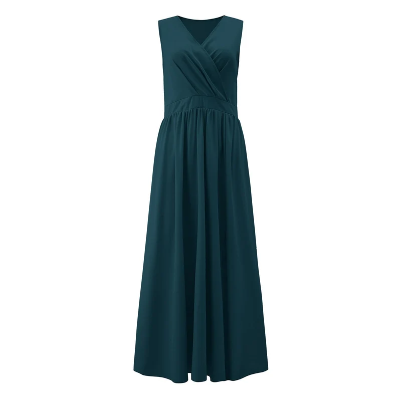 Damen Elegantes Maxikleid mit raffiniertem Wickeldesign und fließendem Stoff