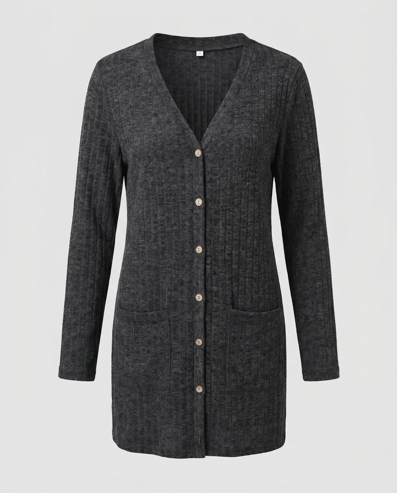 Damen Strickcardigan mit praktischen Taschen und Knopfdetails