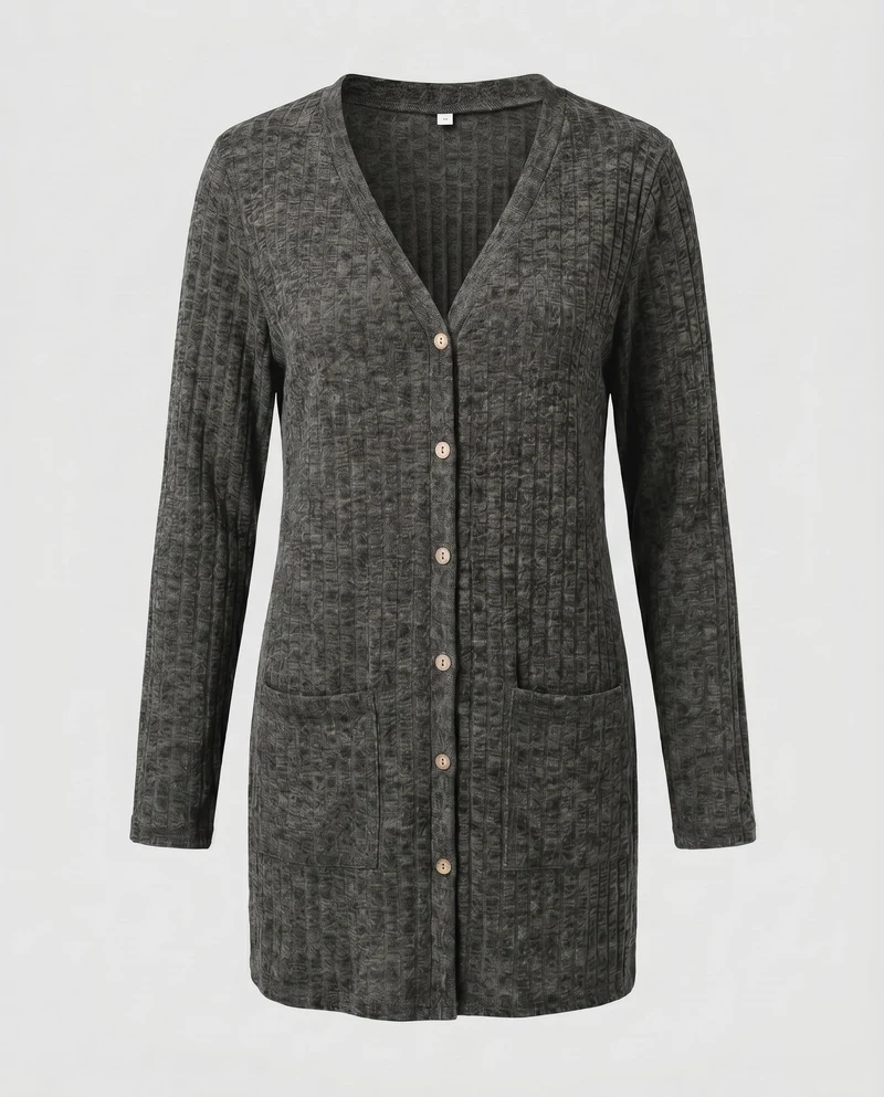 Damen Strickcardigan mit praktischen Taschen und Knopfdetails
