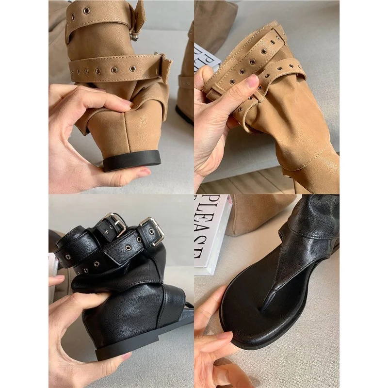 Damen offene Sandalen mit modischen Schnallen