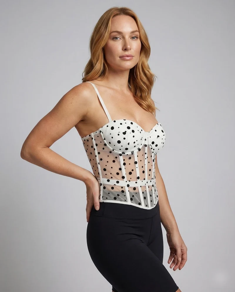 Damen Korsagen-Bustier Transparenter Tüll