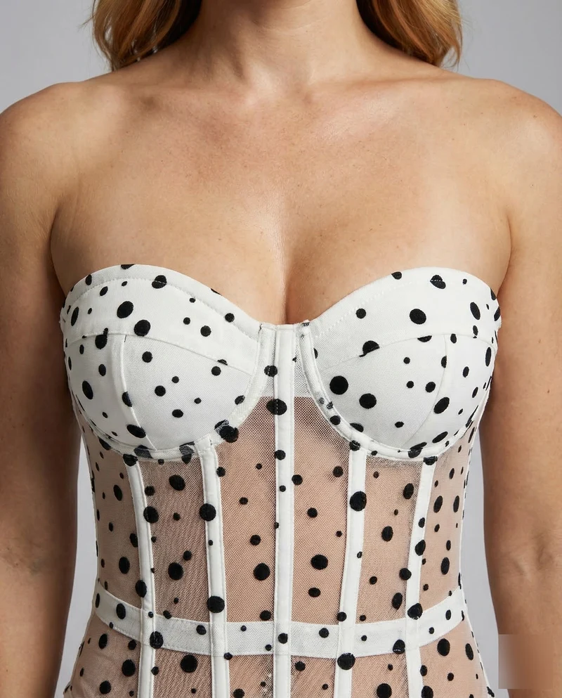 Damen Korsagen-Bustier Transparenter Tüll
